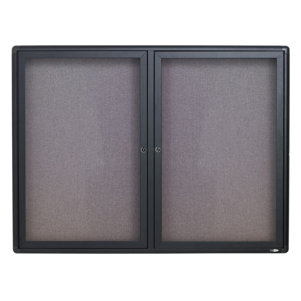 ACCO BRANDS USA, LLC Quartet 2364L  Swinging Door Fabric Bulletin Board, 36in x 48in, Aluminum Frame With Graphite Finish