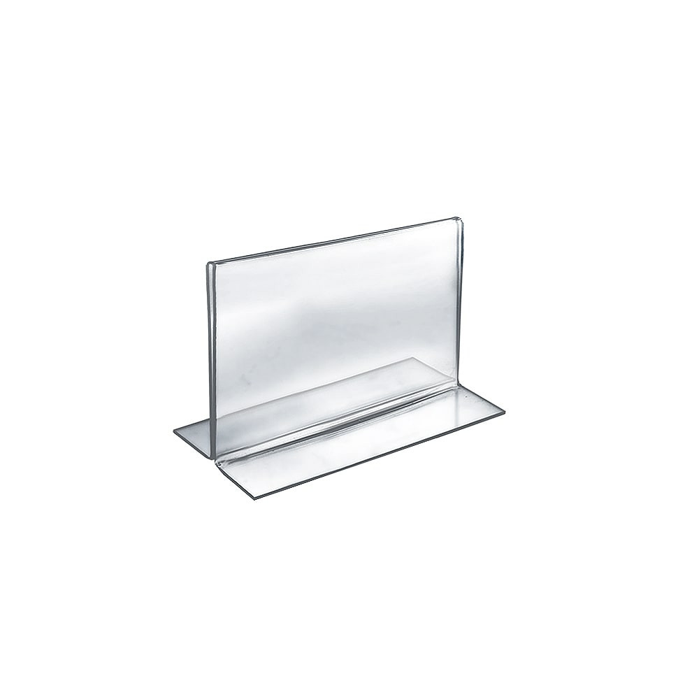 AZAR DISPLAYS 152721  Double-Foot Acrylic Sign Holders, 5 1/2in x 7in, Clear, Pack Of 10