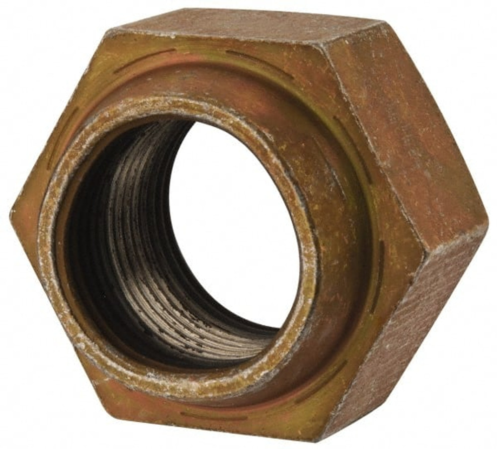 MSC 446070BR Hex Lock Nut: Distorted Thread, 1-14, Grade L9 Steel, Cadmium Dichromate Finish