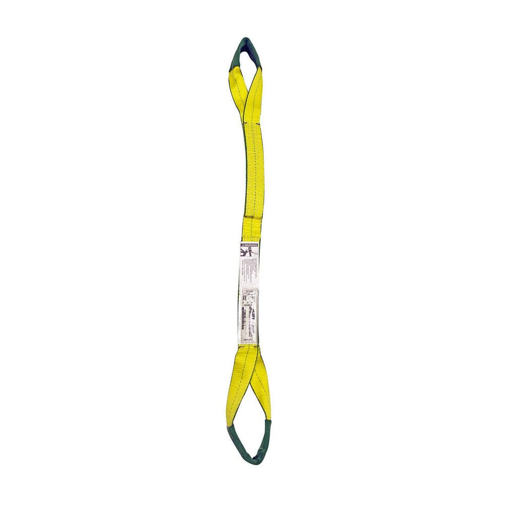 Lift America S151015 Eye & Eye Sling: 2" Wide, 12' Long, 3,200 lb Vertical, 2,560 lb Choker, 6,400 lb Basket, Polyester