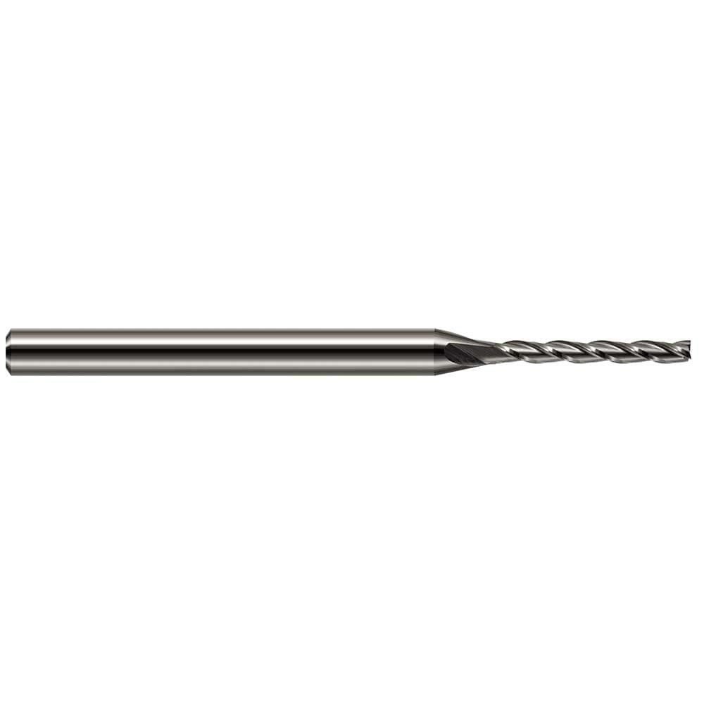 Harvey Tool 33624 Square End Mill: 0.024'' Dia, 0.192'' LOC, 1/8'' Shank Dia, 2-1/2'' OAL, 3 Flutes, Solid Carbide