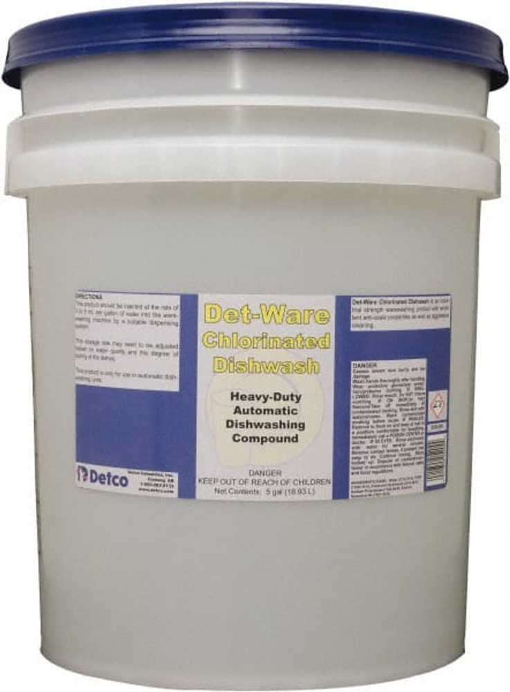 Detco 0520-005 Det-Ware Chlorinated Dishwash, 5 Gal Pail