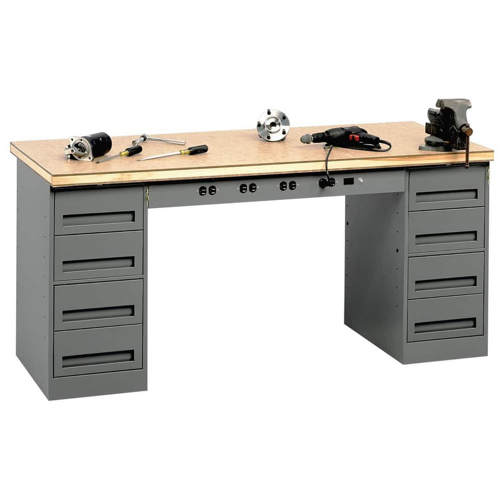 Tennsco EMB-1-3072C-MGY Stationary Workbench: Medium Gray