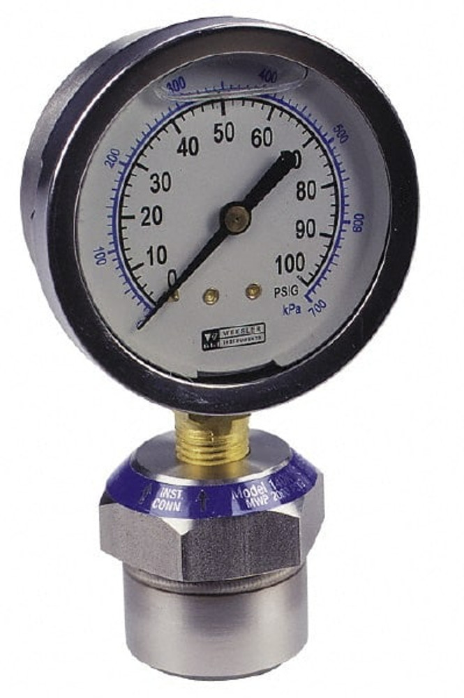 Value Collection BY12YPJ4LW 300 Max psi, 2-1/2 Inch Dial Diameter, Stainless Steel Pressure Gauge Guard and Isolator