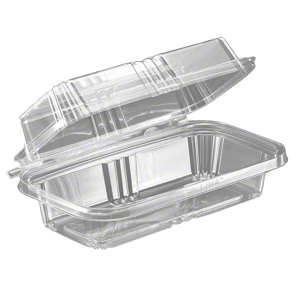 INLINE PLASTICS CORP. TS202 Safe-T-Fresh Rectangle Hoagie/Sub Hinged Food Containers, 8in, Clear, Pack Of 150 Containers