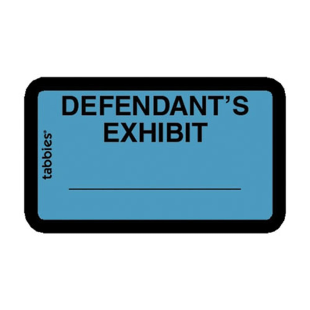 TABBIES DIV 58093 Tabbies Defendants Exhibit Legal File Labels, 58093, 1 5/8inW x 1inL, Blue, Pack Of 252