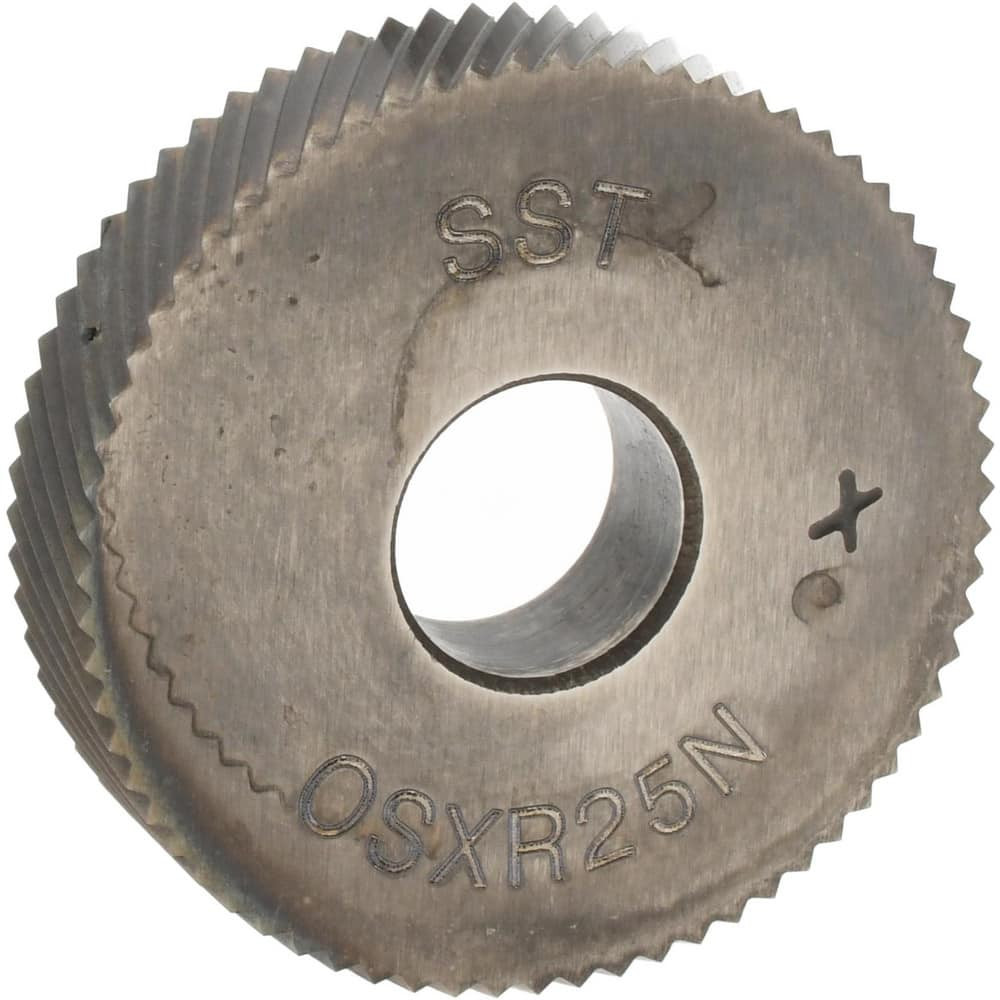 MSC OSRX225N Standard Knurl Wheel: 1" Dia, 90 ° Tooth Angle, 25 TPI, Diagonal, Cobalt