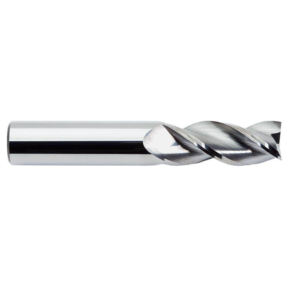 M.A. Ford. 13812500F Square End Mill: 1/8'' Dia, 3/16'' LOC, 1/8'' Shank Dia, 1-1/8'' OAL, 3 Flutes, Solid Carbide