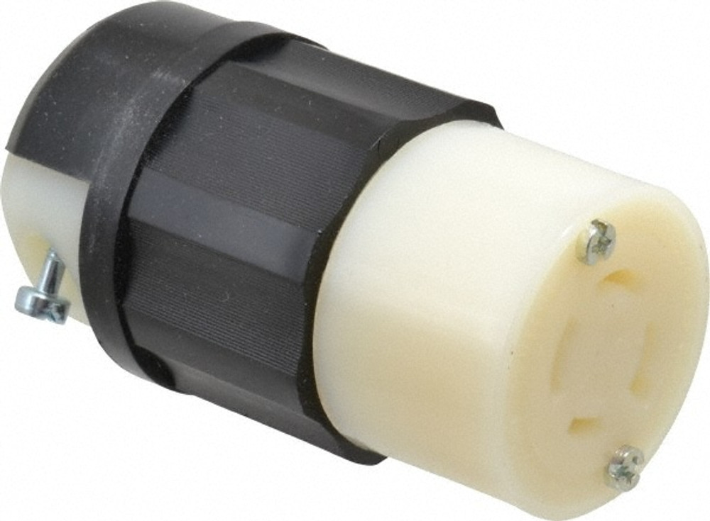 Leviton 2423 Locking Inlet: Connector, Industrial, L15-20R, 250V, Black & White