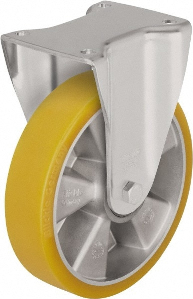 Blickle 752603 Rigid Top Plate Caster: Polyurethane-Elastomer Blickle Softhane, 4" Wheel Dia, 1-37/64" Wheel Width, 550 lb Capacity, 6-1/2" OAH