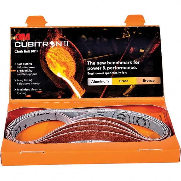 3M Abrasive Belt: 1/2" Wide, 18" Long, 24 Grit, Ceramic 7100166522