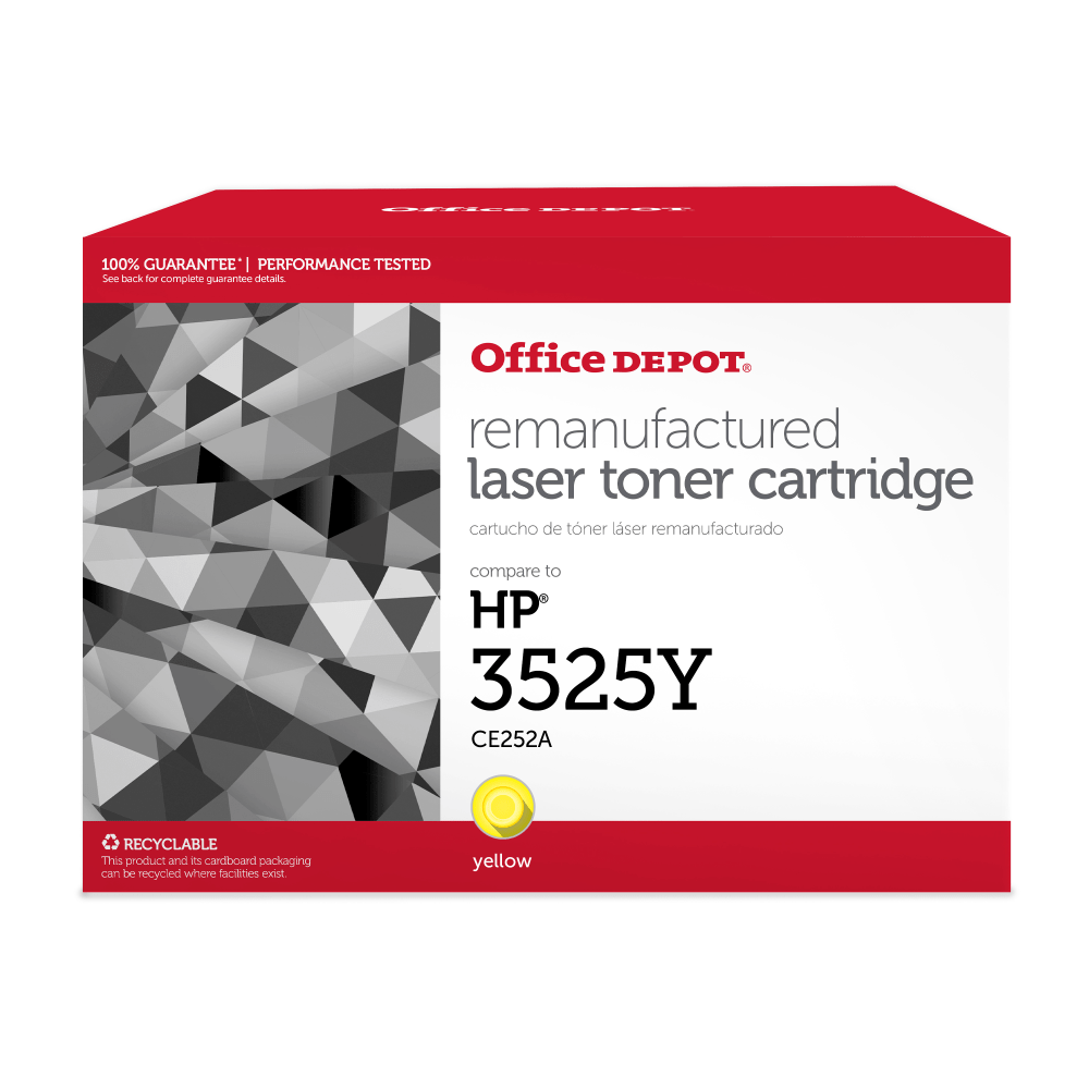 CLOVER TECHNOLOGIES GROUP, LLC OD3525Y Office Depot Remanufactured Yellow Toner Cartridge Replacement For HP 504A, CE252A, OD3525Y