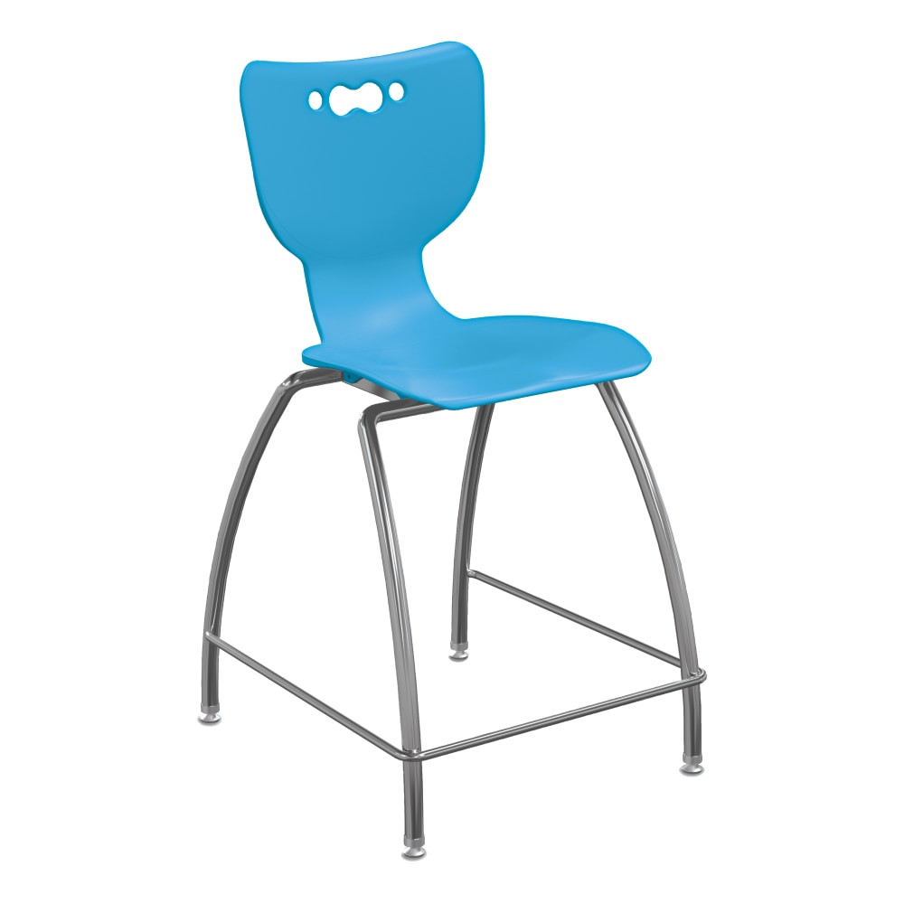 MOORECO INC Hierarchy 53221-HBLU  4-Leg School Stool, 30in, Blue/Chrome