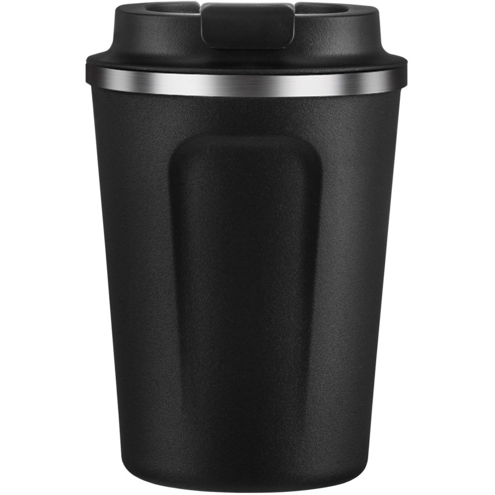 ASOBU(R) Asobu BF22BK  13-Ounce Cafe Compact Insulated Travel Mug (Black) - Flip-top Lid, Spill Proof Closure - 1 - Black - Stainless Steel - Travel, Cafe, Coffee, Hot Drink, Beverage, Cup Holder