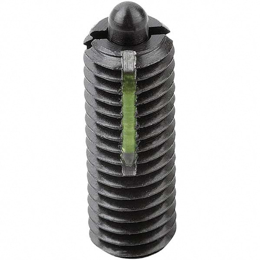 KIPP K0327.212 Threaded Spring Plunger: M12, 1.1024" Thread Length, 0.2362" Dia, 0.1575" Projection