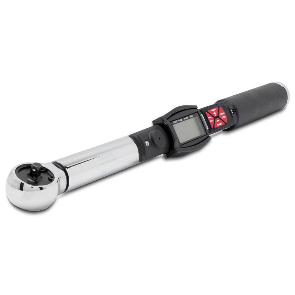 Proto JH4-250RB Digital Torque Wrench: 0.25" Socket Drive, Foot Pound