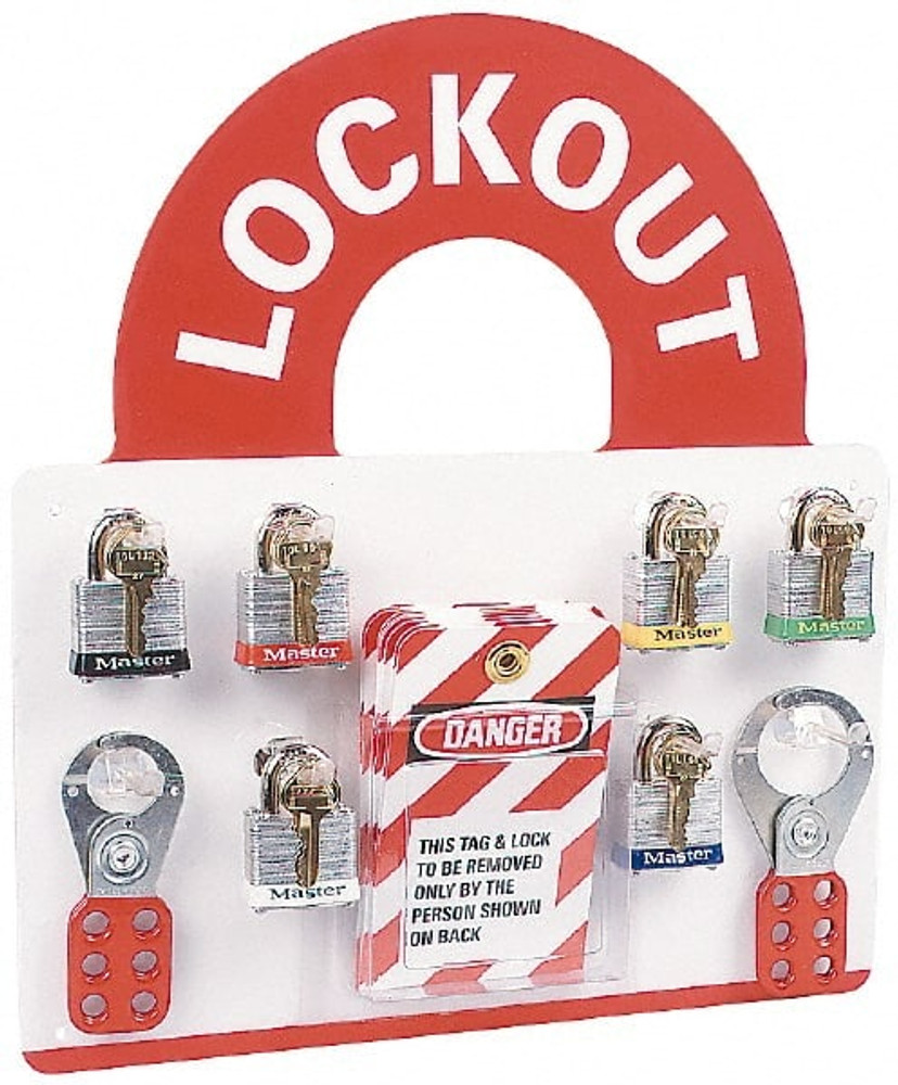 AccuformNMC MLO1 Tag & Padlock/Hasp Lockout Station: Equipped, 6 Max Locks, Plexiglass Station