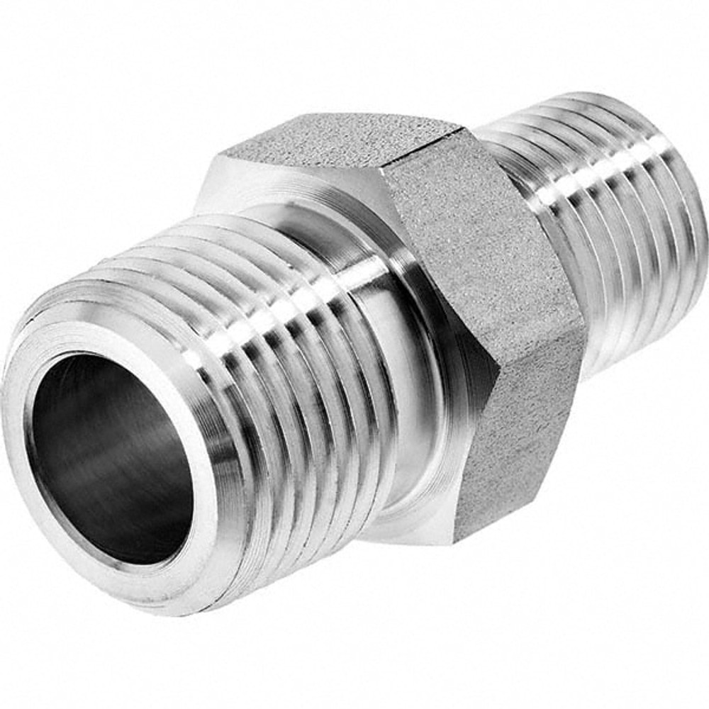 USA Industrials ZUSA-PF-4610 Pipe Reducing Hex Nipple: 3/8 x 1/8" Fitting, 316 Stainless Steel