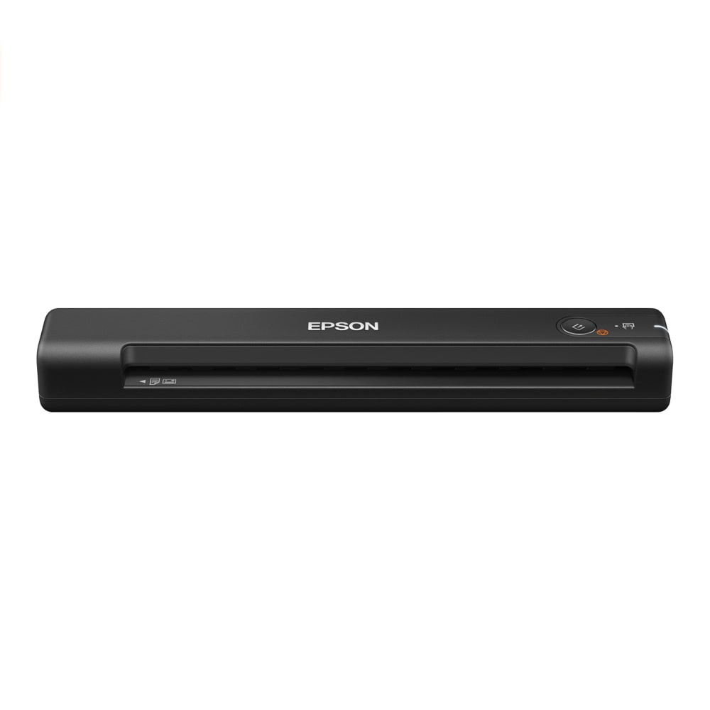 Convert hardcopies to digital files from almost anywhere with this portable scanner. Automatic feeding mode helps make complex jobs go quickly, and OCR technology allows your digital files to be more versatile once they reach your computer or the Cloud.  Yields up to 600 dpi optical resolution (1200 dpi interpolated) for crisp, vivid reproductions.  Features 16-bit input and 8-bit output color and grayscale depth.  Accepts most documents up to 8-1/2in x 72in, including ID cards and receipts.  Scans a single letter-size (8-1/2in x 11in) sheet of paper in just 5.5 seconds.  Single-button design simplifies operation. You can scan to your computer via a USB port or directly to the Cloud with the included software. The included TWAIN driver is compatible with most types of imaging software.  Automatic feeding mode batches multi-page scans into a single file. Scanner automatically accepts each new page as you go.  Portable design makes on-the-go scanning a snap.  Compatible with select Windows and Mac operating systems. High-speed USB 2.0 interface offers easy connectivity. Backward compatible with USB 1.1.  Nuance Optical Character Recognition (OCR) software lets you create searchable PDF documents and editable Microsoft Word and Excel files.  Epson ScanSmart software helps you stay organized. Easily scan documents, review them and save them to your network.  Backed by the manufacturers 1-year limited warranty.  Eco-conscious choice - has one or more meaningful eco-attributes or eco-labels.