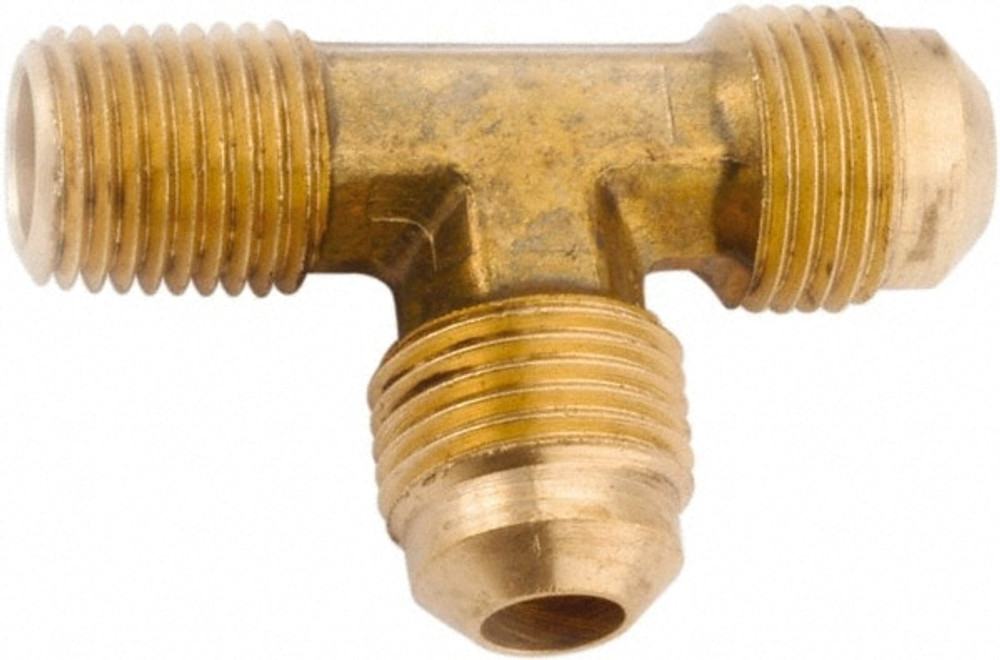 ANDERSON METALS 754051-0606 Lead Free Brass Flared Tube Male Run Tee: 3/8" Tube OD, 3/8 Thread, 45 ° Flared Angle