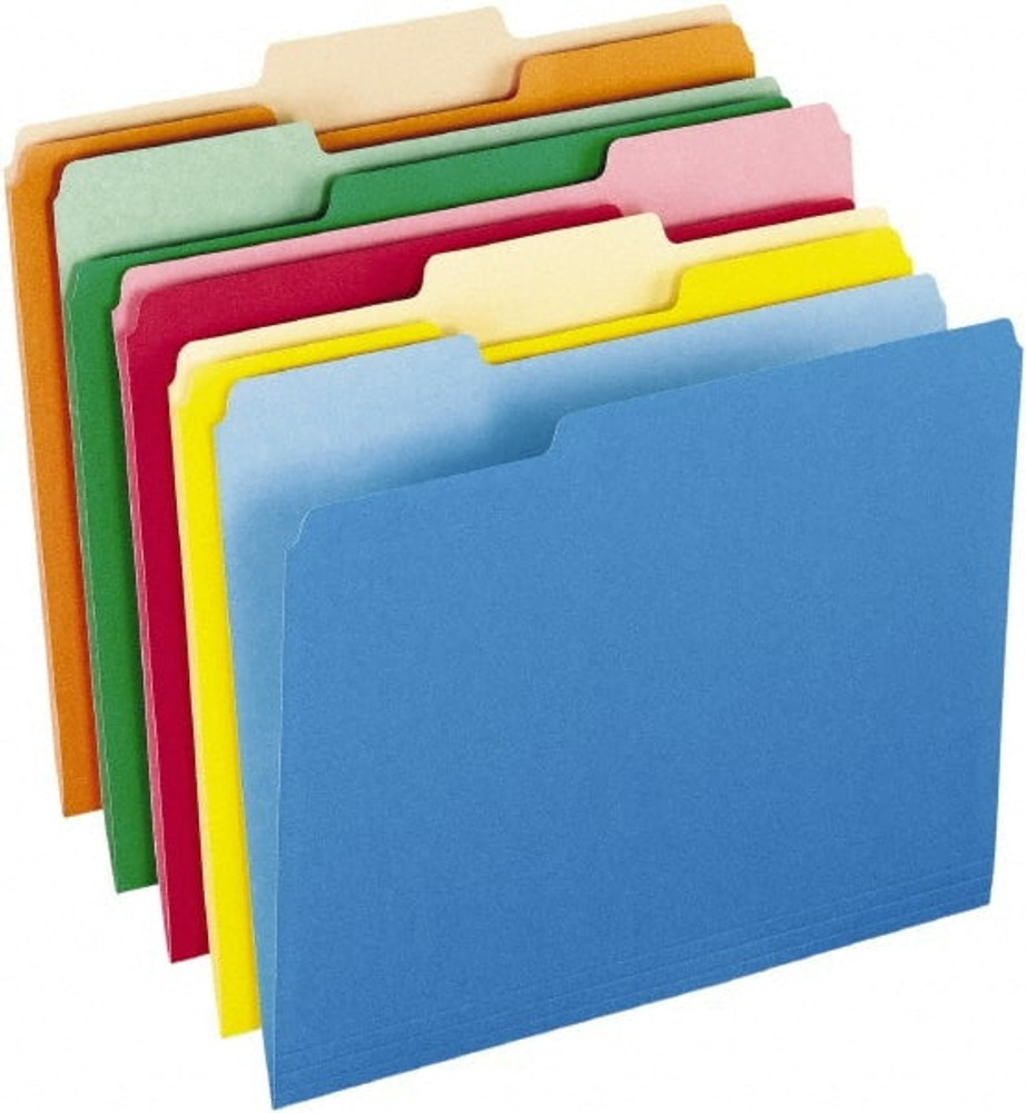 Pendaflex PFX15213ASST File Folders with Top Tab: Letter, Assorted, 100/Pack