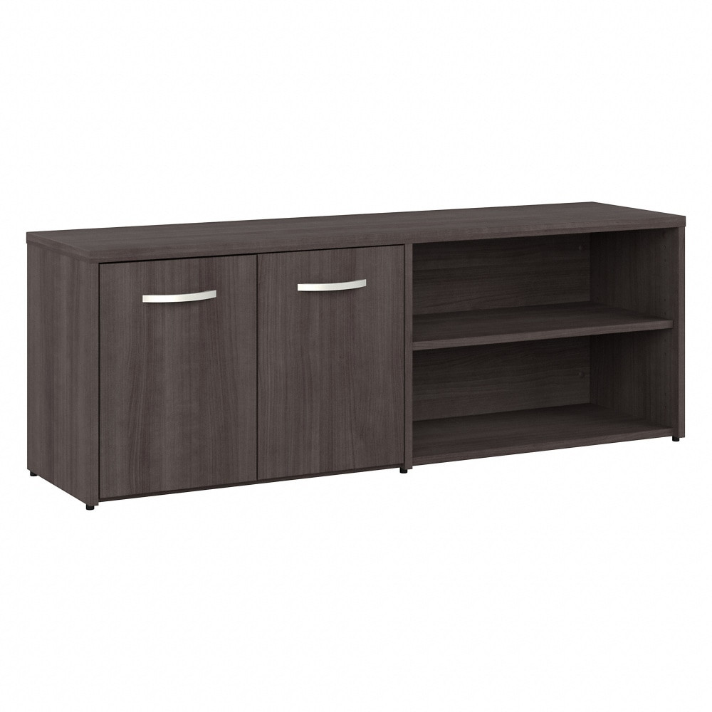 BUSH INDUSTRIES INC. HYS160SG-Z Bush Business Furniture Hybrid Low Storage Cabinet With Doors And Shelves, 21-1/4inH x 59-3/16inW x 15-3/4inD, Storm Gray, Standard Delivery