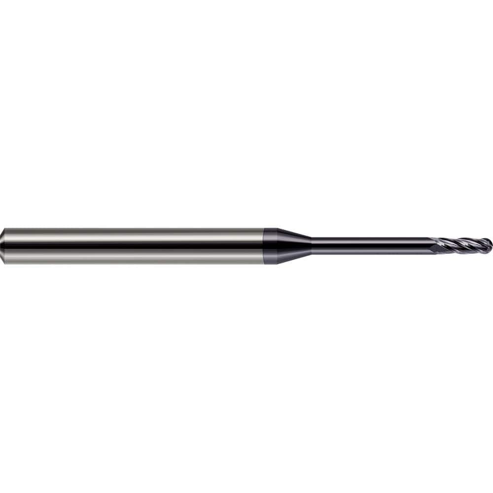Harvey Tool 76850-C3 Ball End Mill: 0.05" Dia, 0.15" LOC, 4 Flute, Solid Carbide