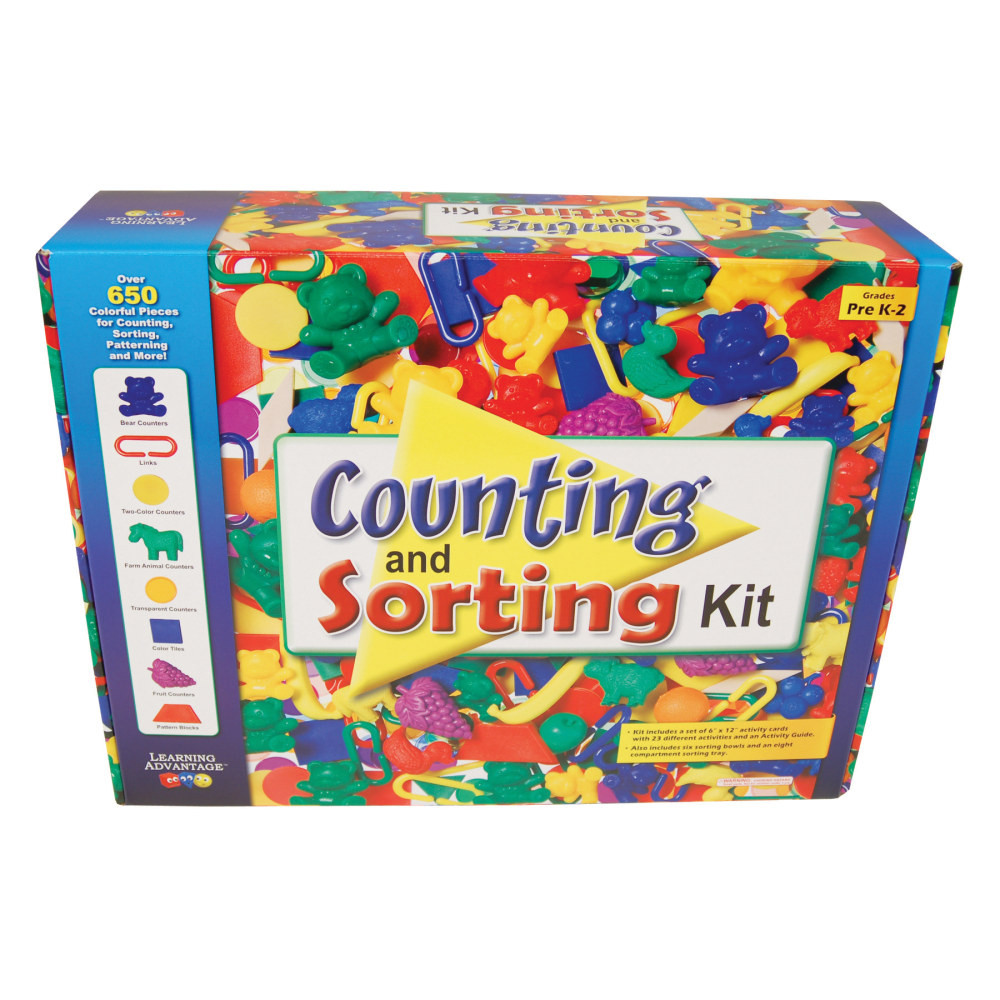 LEARNING ADVANTAGE CTU7027  Counting And Sorting Kit, Assorted Colors, Pre-K To Grade 2