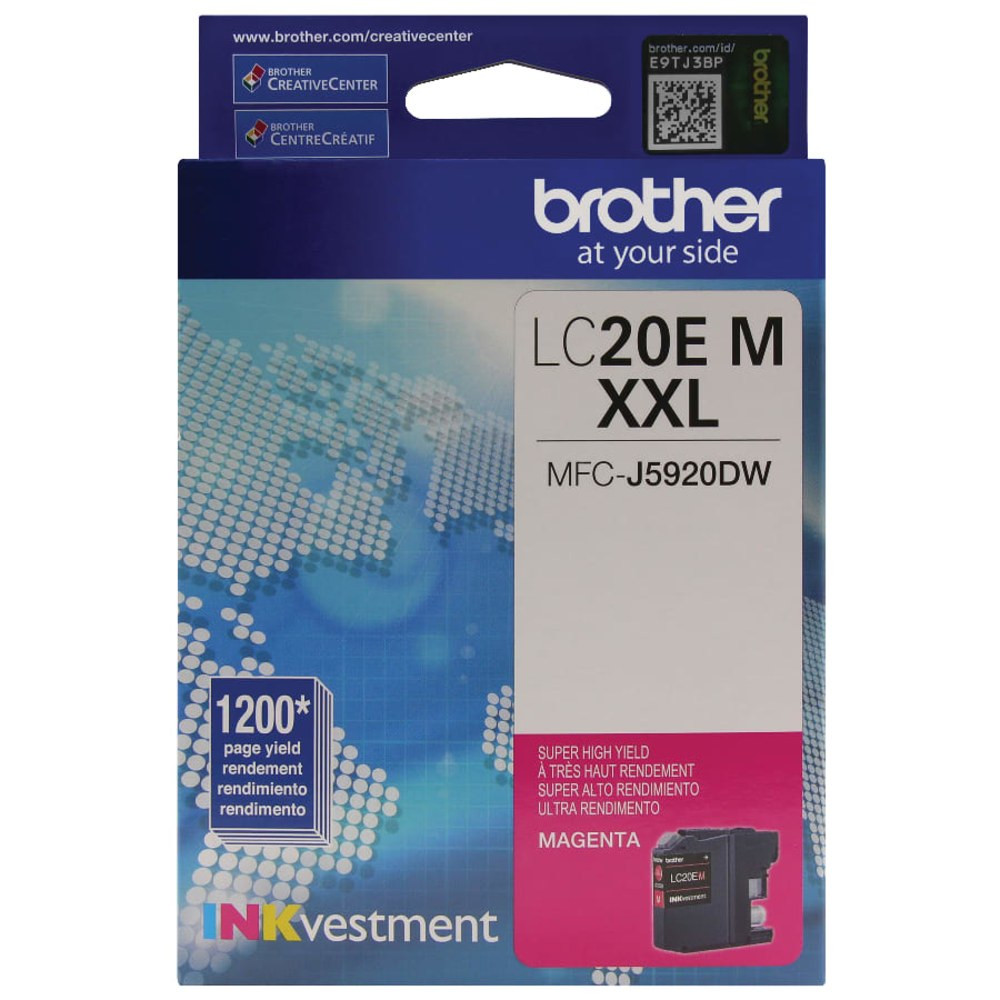 Compatible Brother models: MFC : MFC-J775DW, MFC-J775DW L, MFC-J775DW XL, MFC-J985DW US Model, MFC-J985DW XL, MFC-J5920DW US Model.  .    Brother offers an environmentally responsible way for customers to dispose of Brother Genuine cartridges.  Brother Genuine ink produces rich, vibrant prints that withstand the test of time.  Professional inkjet print quality you can consistently rely on for 1200 pages.  Spend Less for More Pages with Super High Yield INKvestment cartridges.  Intelligently engineered to work in seamless unison with your Brother printer.  Brother Genuine LC20EM INKvestment Super High Yield Magenta Ink Cartridge.  Yields up to 1,200 pages.  Helps Avoid Waste - Designed for extended use, helping reduce or eliminate material use and potentially save money.  Recycling solution - designed to encourage recycling, helping you divert materials from landfill.
