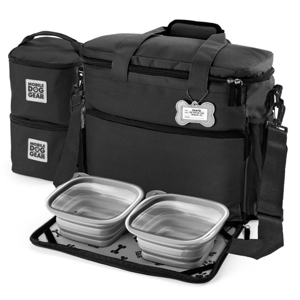 OVERLAND LLC ODG25 Mobile Dog Gear Week Away Bag For Small Dogs, 11inH x 6inW x 12inD, Black