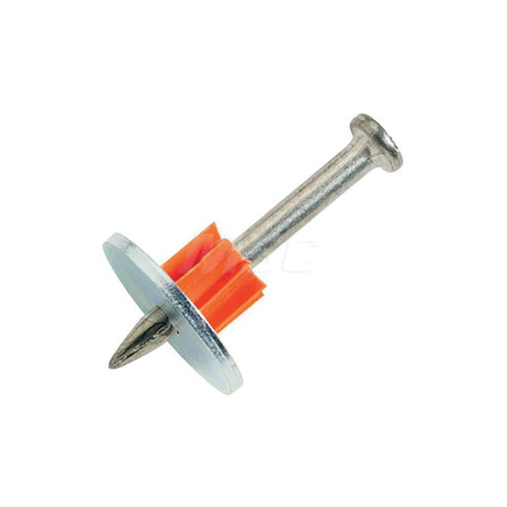 Ramset 1516SDE Powder Actuated Pins & Threaded Studs; Type: Drive Pin w/Washer ; Shank Length (Inch): 2-1/2 ; Shank Diameter (Decimal Inch): 0.1450 ; Head Diameter (Decimal Inch): 0.3000 ; Material: Steel ; Finish/Coating: Standard Finish; Zinc-Plate