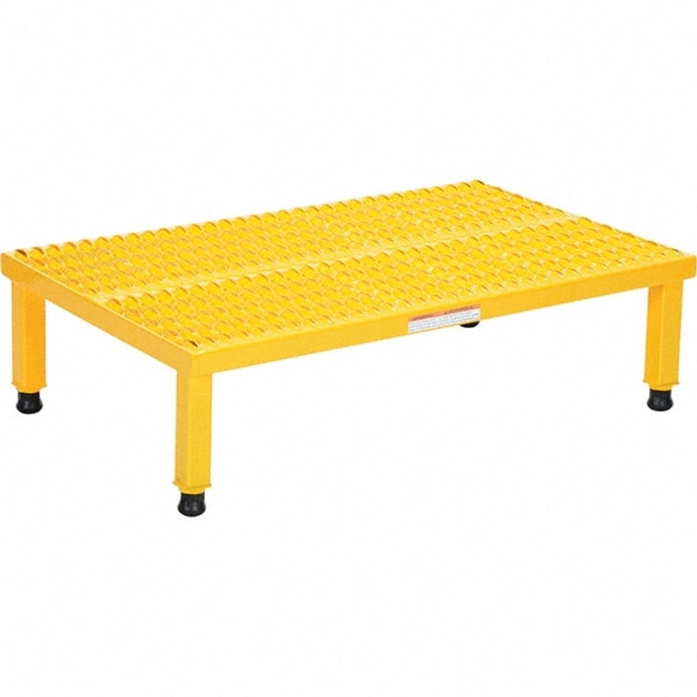 Vestil AHW-H-2436 Step Stand Stool: 9" OAH, 24" OAW, 1 Step, Steel, Yellow