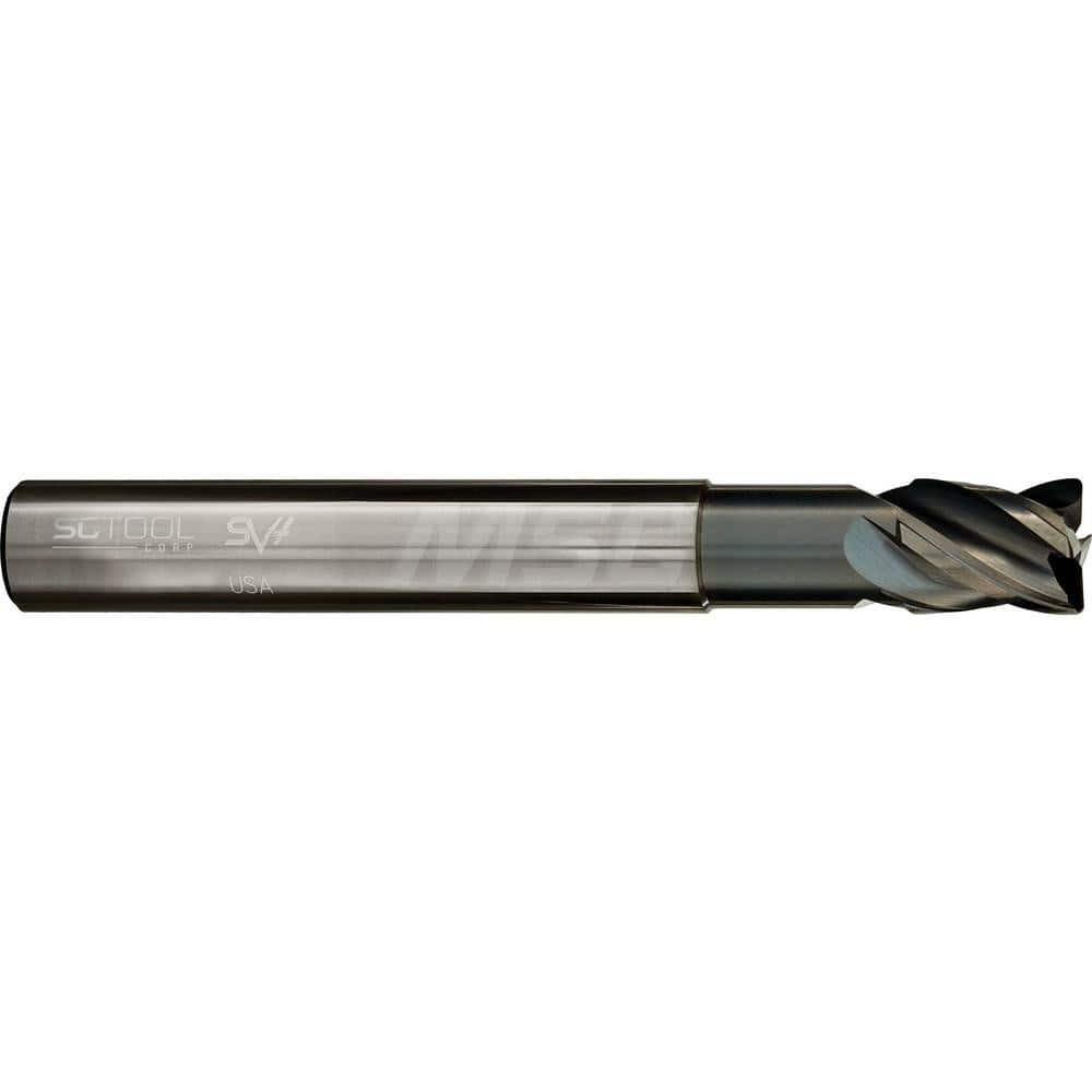 SC Tool 20198 Corner Radius End Mill: 1/2" Dia, 5/8" LOC, 0.12" Radius, 4 Flutes, Solid Carbide