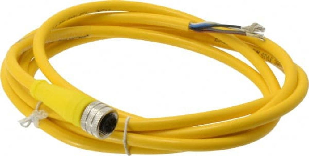 Brad Harrison 805000A09M020 4 Amp, M12 Female Straight to Pigtail Cordset Sensor and Receptacle