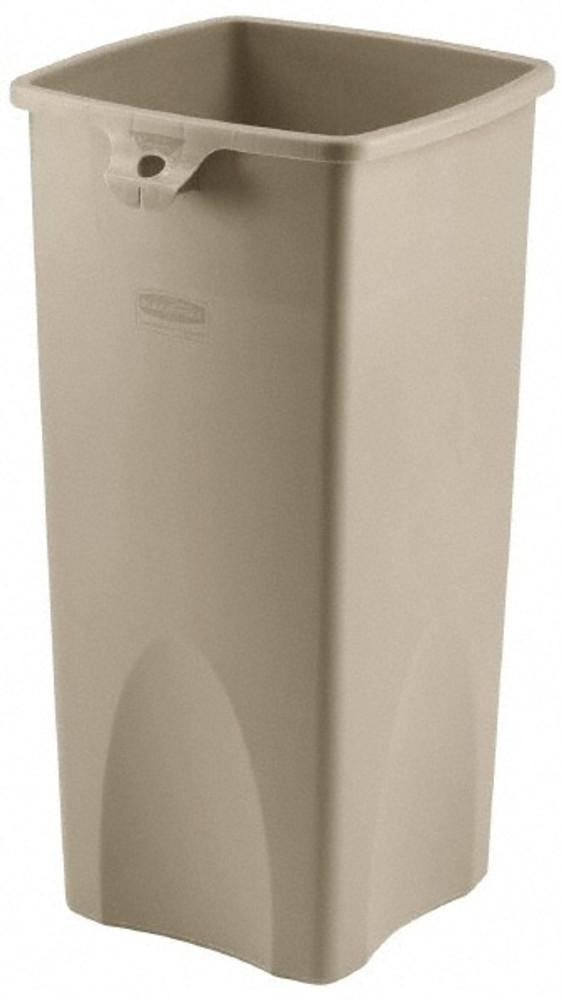 Rubbermaid FG356988BEIG Trash Can: 23 gal, Square, Beige