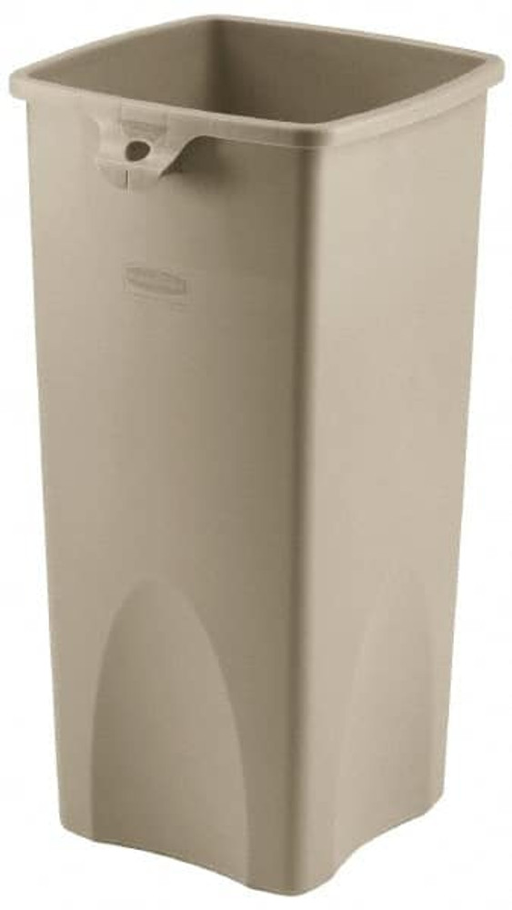 Rubbermaid FG356988BEIG Trash Can: 23 gal, Square, Beige