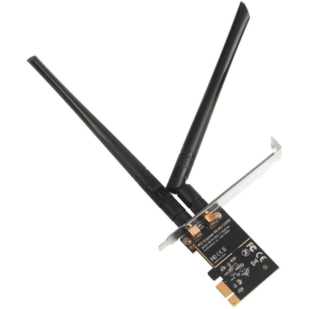 SIIG, INC. SIIG LB-WR0011-S1  Wireless 2T2R Dual Band WiFi Ethernet PCIe Card - AC1200 - 1200Mbps High Speed Wi-Fi Data Rate - 867Mbps on 5G, 300Mbps on 2.4G