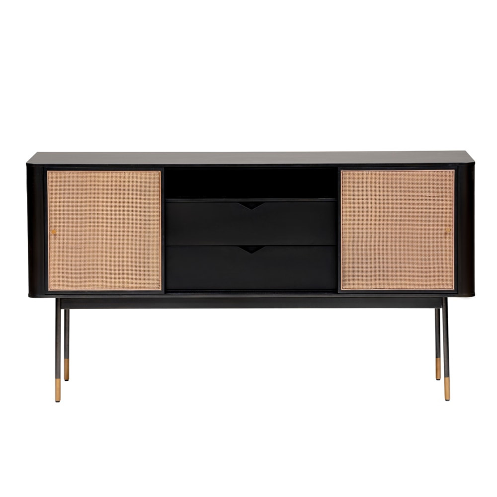 EURO STYLE, INC. 94216BLK Eurostyle Miriam 60inW Sideboard, Black