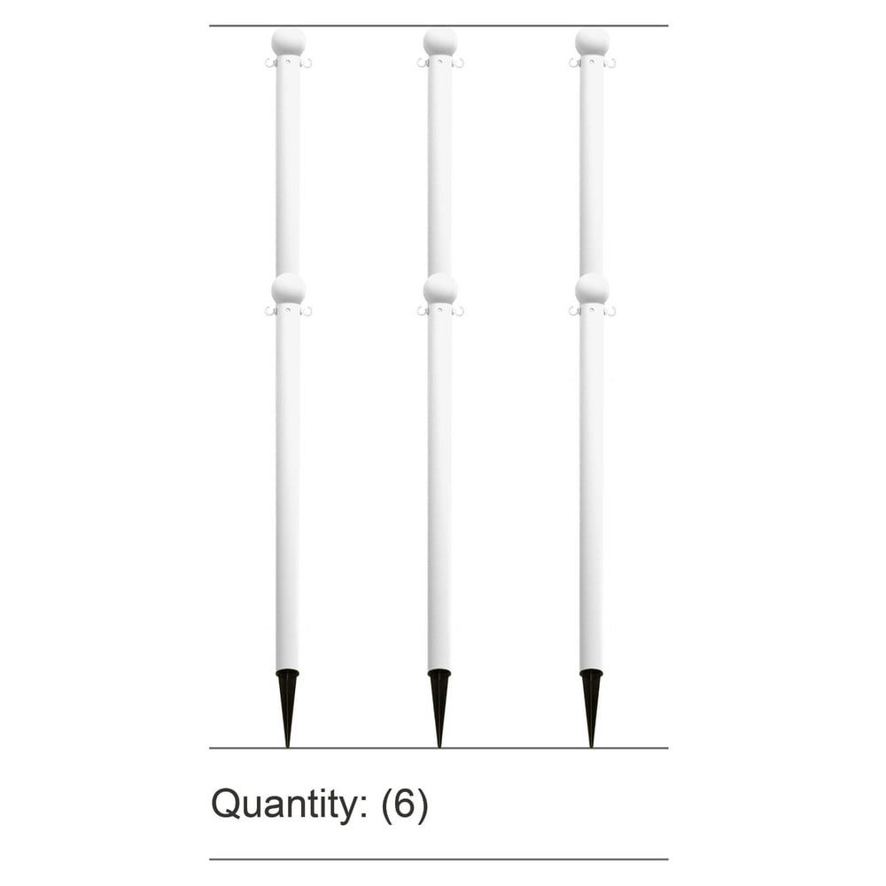 Mr. Chain 70301-6 Pedestrian Barrier Kits; Chain Material: Polyethylene ; Post Material: HDPE ; Surface Pattern: Solid Color ; Chain Color: White ; Post Color: White ; Chain Trade Size: 8in