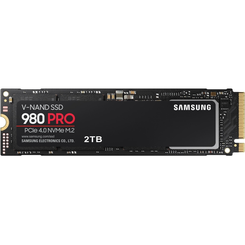 SAMSUNG MZ-V8P2T0B/AM  980 PRO MZ-V8P2T0B/AM 2 TB Solid State Drive - M.2 2280 Internal - PCI Express NVMe (PCI Express NVMe 4.0 x4) - Notebook, Desktop PC Device Supported - 7000 MB/s Maximum Read Transfer Rate - 256-bit Encryption Standard - 5 Year