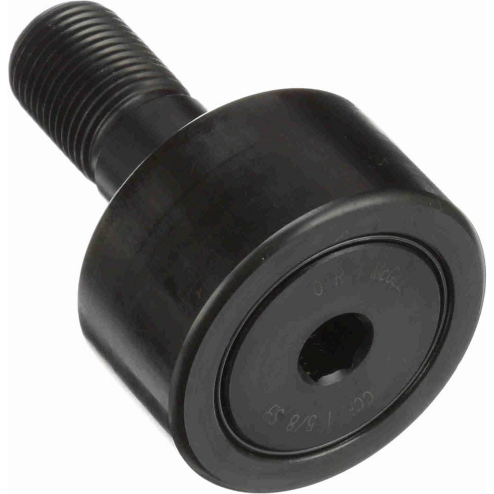 McGill 2151112000 Plain Cam Follower: 1.625" Roller Dia, 0.875" Roller Width, 0.625" Stud Dia, 1-1/2" Stud Length