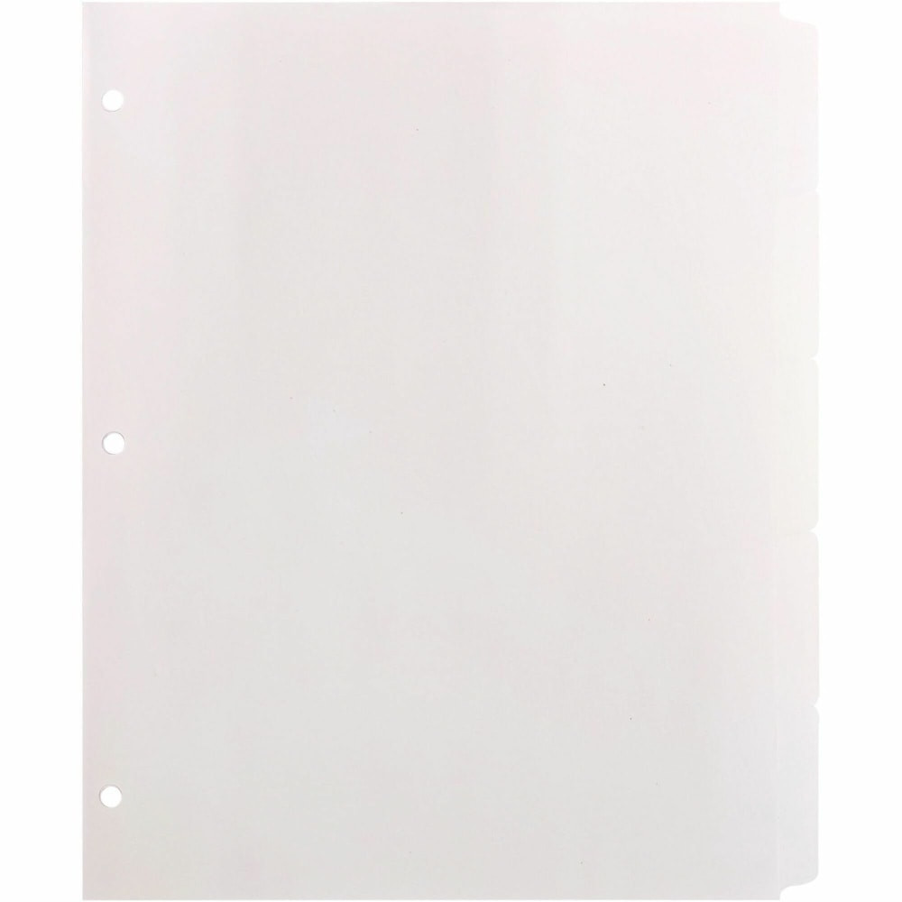 SP RICHARDS 36683 Business Source Reinforced Hole Punched Indexes - 5 Write-on Tab(s) - 5 Tab(s)/Set - 3 Hole Punched - White Divider - 100% Recycled - Non-laminated, Mylar Reinforcement - 36 / Box