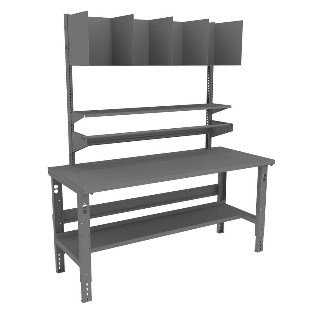 Tennsco APT-3072S-MGY Stationary Workbench with Lower Shelf: Medium Gray