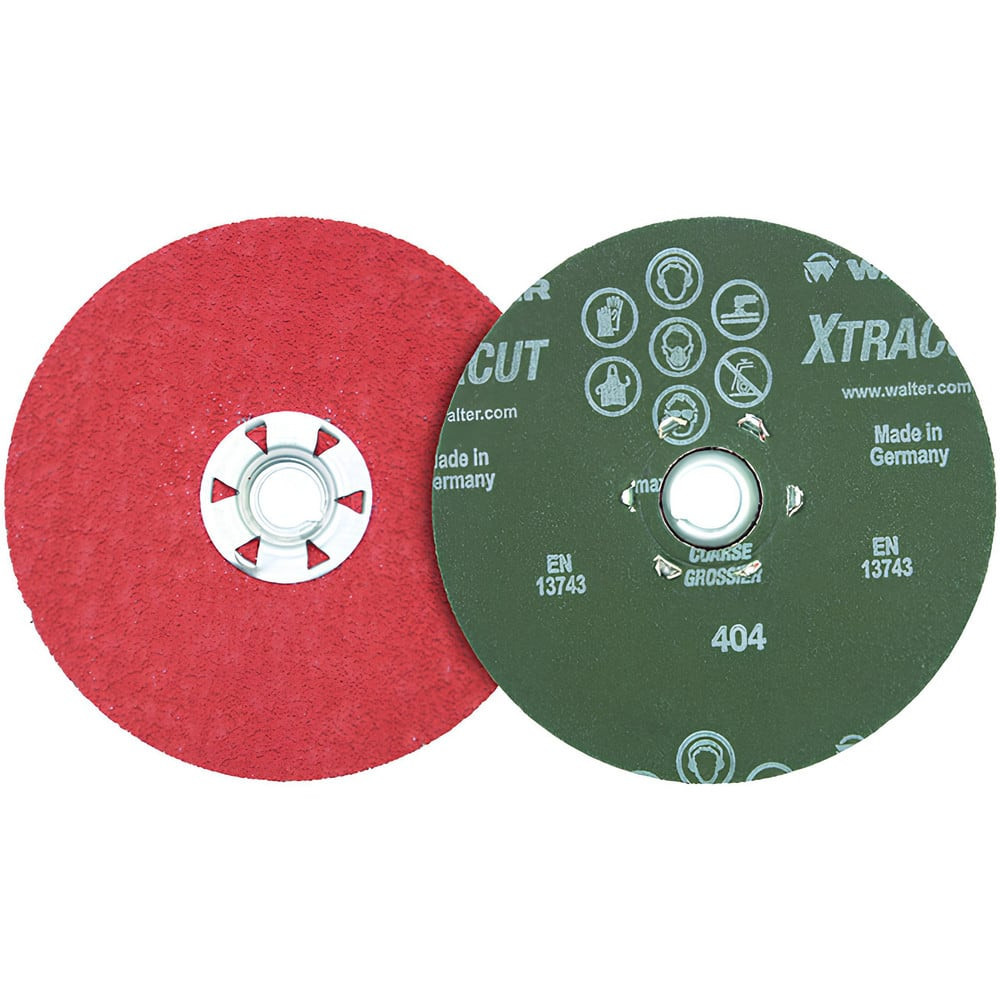 WALTER Surface Technologies 15A526 Quick Change Discs; Disc Diameter (Decimal Inch): 5 ; Abrasive Type: Coated ; Abrasive Material: Ceramic ; Grade: Coarse ; Attaching System: Type R ; Disc Color: Orange