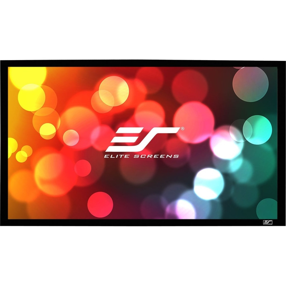 ELITE SCREENS INC. Elite Screens ER110DHD3  Sable Frame - 110-inch Diagonal 16:9, 8K 4K Ultra HD Ready Ceiling Light Rejecting and Ambient Light Rejecting Fixed Frame Projector Screen, CineGrey 3D? Projection Material, ER110DHD3in