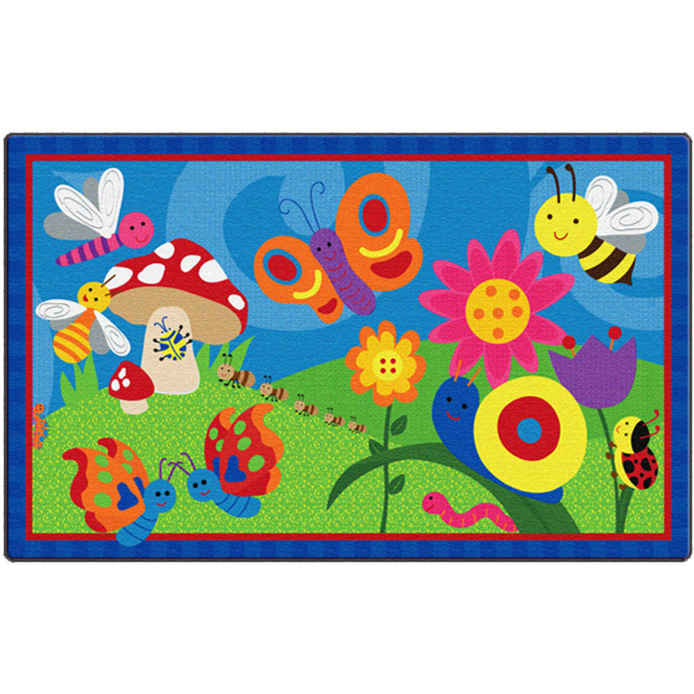 FLAGSHIP CARPETS CE419-12W  Cutie Bugs Rug, Rectangle, 3ft x 5ft, Multicolor