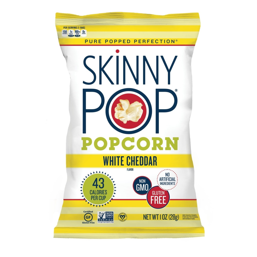 AMPLIFY SNACK BRANDS, INC. 00443 Skinny Pop White Cheddar Popcorn, 1 Oz, Carton Of 12 Bags