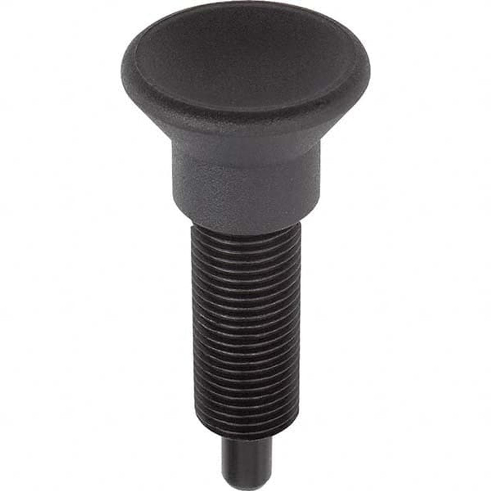 KIPP K0633.201105AL 3/8-24, 24mm Thread Length, 5mm Plunger Diam, Hardened Locking Pin Knob Handle Indexing Plunger