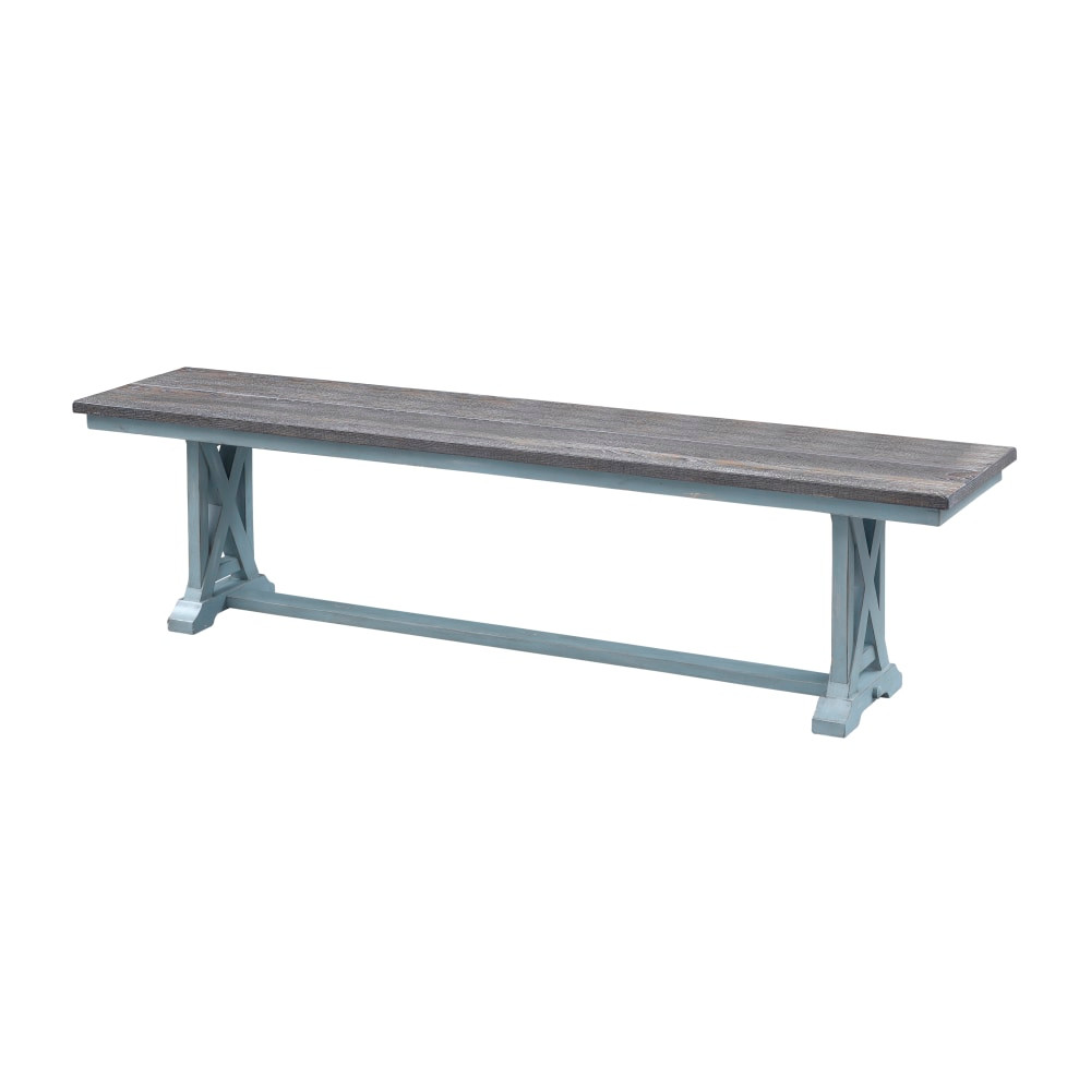 COAST TO COAST IMPORTS, LLC. Coast to Coast 40297  Wharf Hand-Painted Bench, Brown/Bar Harbor Blue