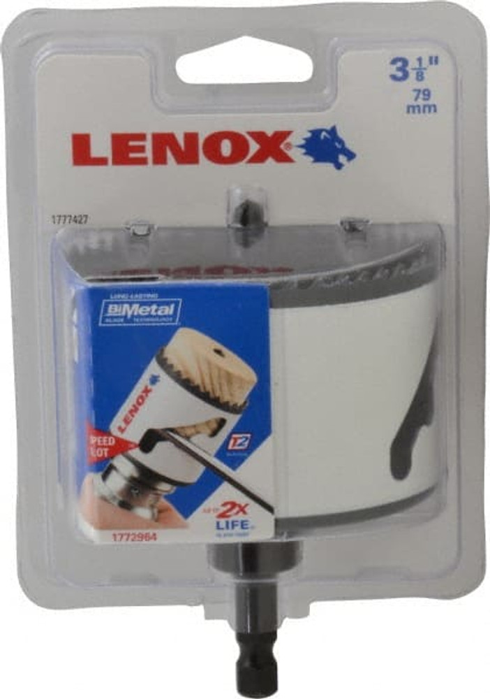 Lenox 1772964 Hole Saw: 3-1/8" Saw Dia, 1-1/2" Cut Depth